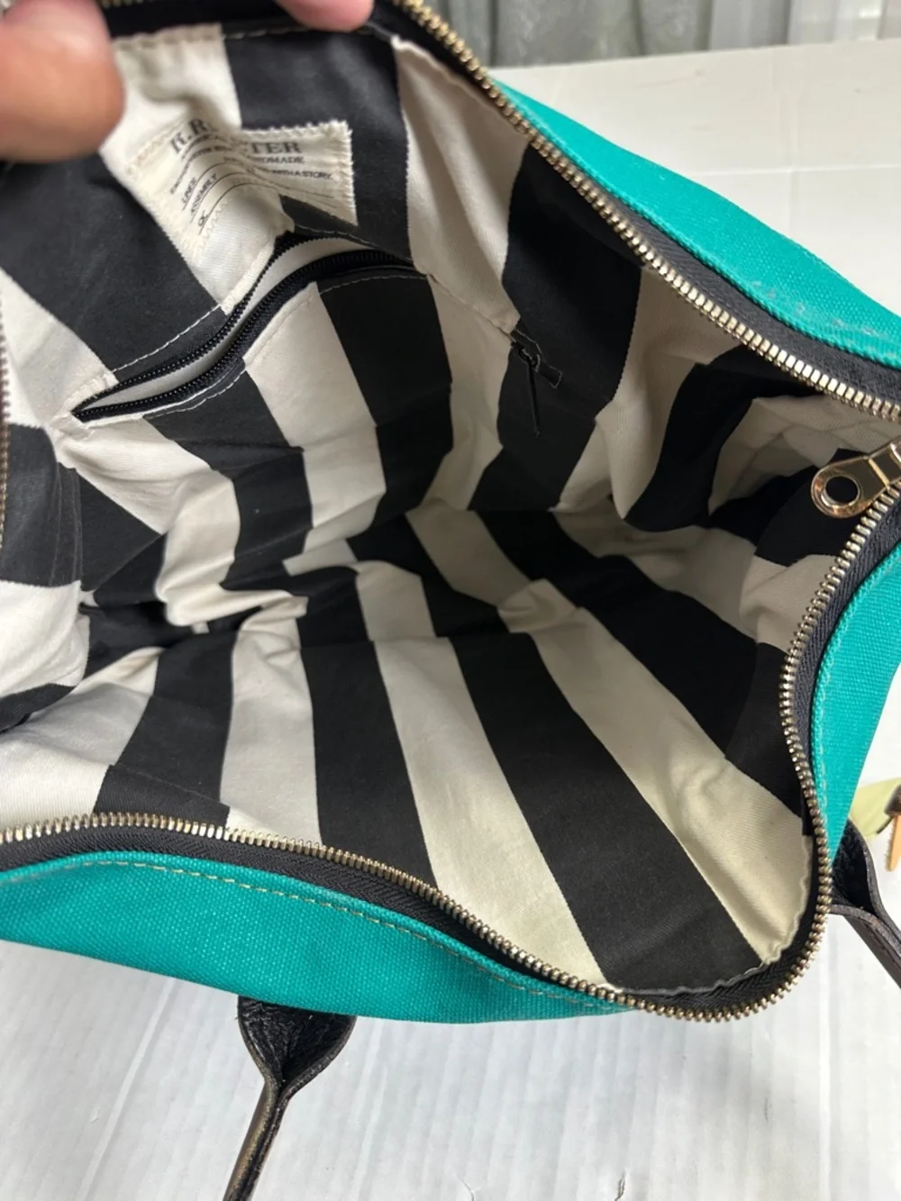 R. Riveter‎ Green Canvas Tote Bag Green